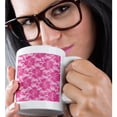 thumbnail image 2 of 3drose, Faux Printed Pink Rose Lace Effect, 11oz Magic Transforming Mug, 2 of 7