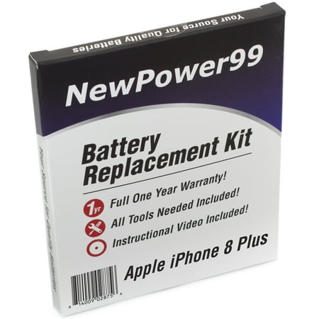 iPhone 8 Plus Battery Replacement Kit with Tools, Extended Life Battery, Video Instructions, and Full One Year Warranty