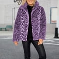 thumbnail image 3 of Women's Leopard Print coat, Casual Fashion Lapel Mid Length Jacket, Winter Warm coat, 3 of 8