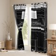 thumbnail image 3 of Manfei Teens Piano Music Blackout Curtains Set of 2 (52x84 Each), Geometric Stripes Window Curtains, Black White Musical Note Curtains and Drapes, Curtains and Drapes Room Decor, 3 of 6
