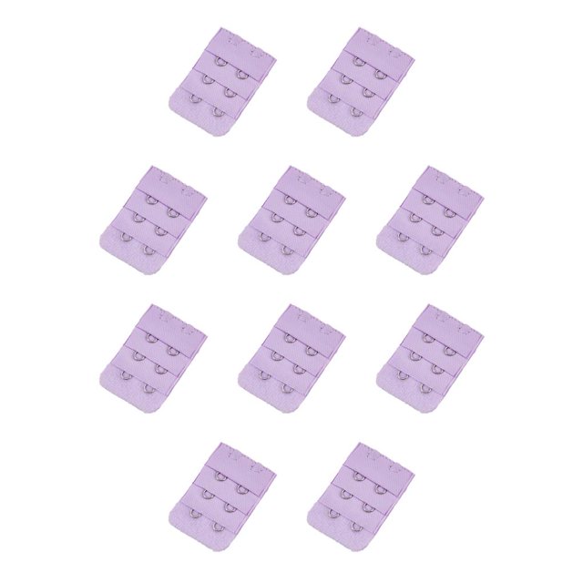 sweethay Correa de extensión Sujetador Extensor Hebilla 2 Gancho Transpirable Mujeres íntimas Botones coloridos Banda trasera 3 filas púrpura morado claro 10Conjunto