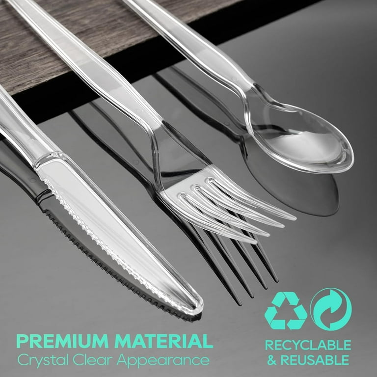 Focusline Clear Plastic Silverware Set, 240-Piece photo 2