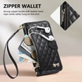 thumbnail image 4 of for Samsung Galaxy A17/A26 Leather Case Classic Diamond Quilted Checkered Pattern Wallet, Multi-layer Card Slot, Magnetic Clasp, Wrist Strap, Metal Bow, 4 of 9