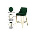 thumbnail image 6 of Rococo Romance Modern, Contemporary Velvet Upholstered Counter Stool with Polished Metal Legs and Foot Rest, Set of 2, Ideal for Bar and Pub Height Tables, 21.5"D x 17"W x 38"H, 6 of 6
