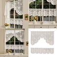 thumbnail image 2 of 2 Pack Lace Sheer Curtains Half Privacy Window Scarf Elegant Light Filtering Polyester Home Decoration, 2 of 20
