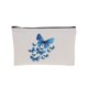 thumbnail image 1 of Bolsas de maquillaje de mariposa azul únicas 1 Pc para vacaciones y viajes de negocios de lona blanca, 1 of 5