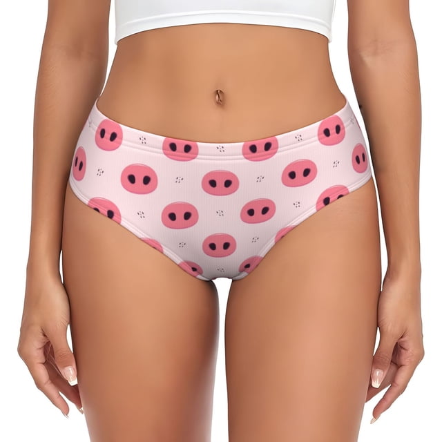 Fotbe Pig Noses Calzones Estampados para Mujer – Ropa Interior de Algodón, Cómoda, Suave y Elástica-XX-Large