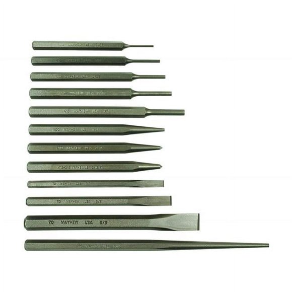 Mayhew Steel Products MY61040 Punch & Chisels Set - 12 Piece