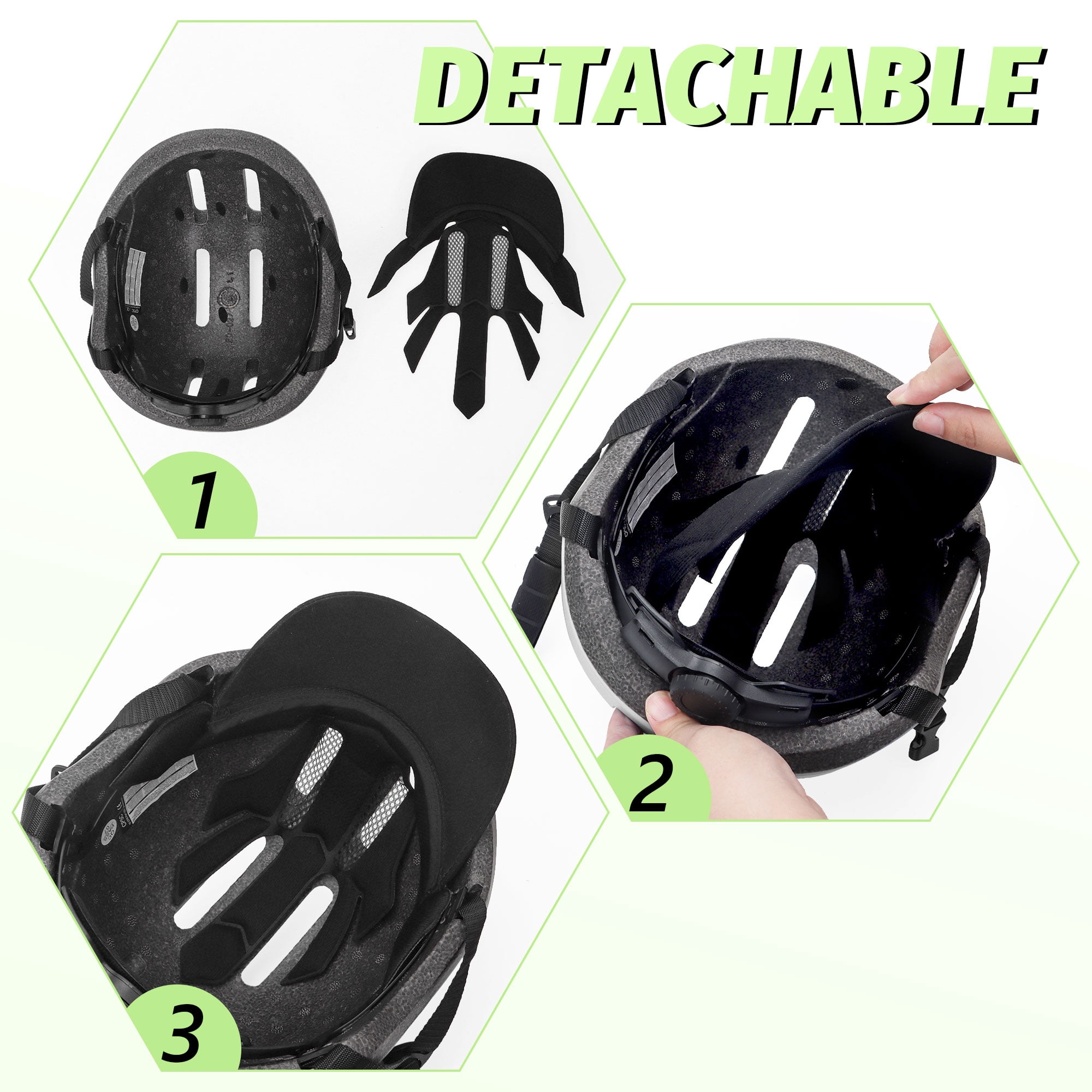Semfri Unisex Adult Bike Helmet Cycling Skateboard Road Helmet for Multi-Sport City Road Commuter Cycling Biking Skating Large Size Gray