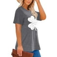 thumbnail image 2 of XCHQRTI Lucky Leaf Clover Women Shirt Plus Size T-Shirt St. Patrick's Day Graphic Top Oversized O Neck Tee, 2 of 9