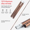 thumbnail image 4 of Adjustable Tarp Pole Outdoor Canopy Pole 5 Section Aluminum Rod, 4 of 8