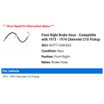 thumbnail image 2 of Front Right Brake Hose - Compatible with 1973 - 1974 Chevy C10 Pickup, 2 of 2
