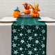 thumbnail image 1 of Camino de mesa navideño | Bandera navideña de 274 cm con diseño de copos de nieve | Terciopelo de poliéster rojo, verde y blanco para decoración de comedores y fiestas, 1 of 6