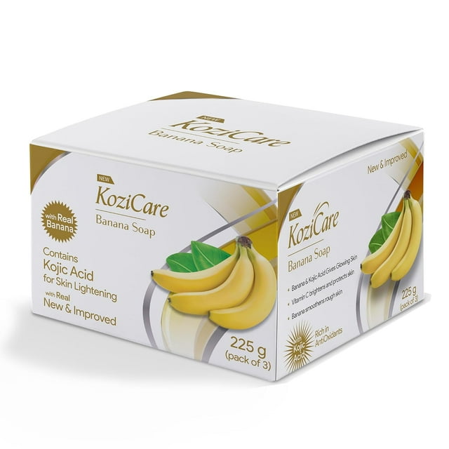Kozicare Savon à l'Acide Kojique et à la Banane, Lot de 3