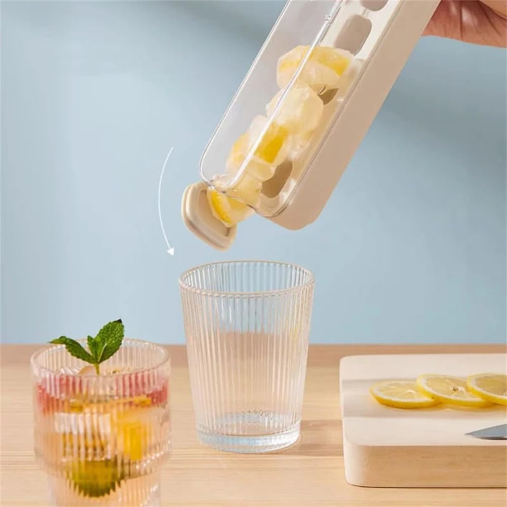 Press-Type Silicone Ice Cube Trays, Silicone Ice Cube Molds, Nugget Ice Tray, Nugget Ice Trays for Freezer, Ice Cube Tray Small Nugget Ice, 7/14/21-Ice Trays for Freezer (Yellow,21 grids)
