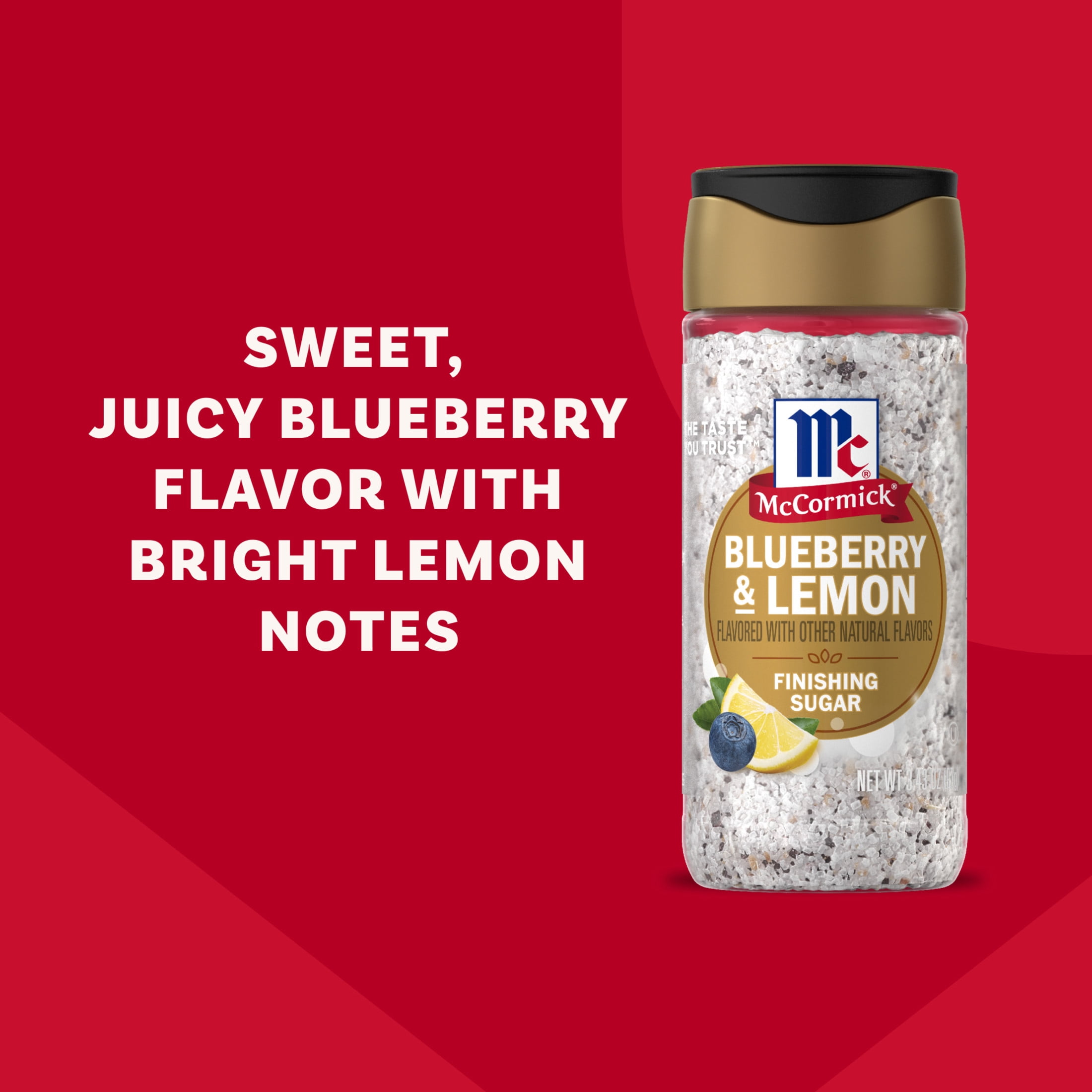 McCormick Blueberry and Lemon Finishing Sugar, 3.43 oz Bottle