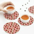 thumbnail image 4 of Leather Coasters with Heat-resistant for Drinks, Cute Strawberry Juice -标题2 Round Shape, 4 of 5