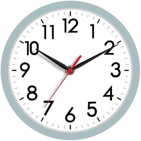 Wall Clock, Modern Small Wall Clocks Battery Operated 8 Inch, Silent Non Ticking Analog Classic for