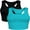 BLA1AQU1, variant on Charmo Crop Tank Tops for Women Built-in Shelf Bra Racerback Cotton Sports Crop Top 2 Pack