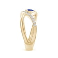 thumbnail image 3 of ANGARA Natural Criss Cross Pear Shaped Tanzanite Ring with Diamonds in 14K Yellow Gold for Women (Size-6x4mm) | December Birthstone, Anniversary, Jewelry Gift for Women | Natural Tanzanite Ring, 3 of 8