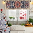 thumbnail image 5 of Bohemian Curtain Valances for Windows, Kitchen Valance Window Treatments Panel 2 Pack, Blue Retro Boho Ethnic Farmhouse Colorful Rod Pocket Short Curtains for Bathroom Bedroom 42 x 12 Inch, 5 of 8