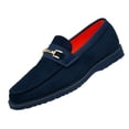 thumbnail image 5 of Men Tayno Dressy Casual Penny Loafer Soft Micro Suede Comfortable Drive Navy, 5 of 6