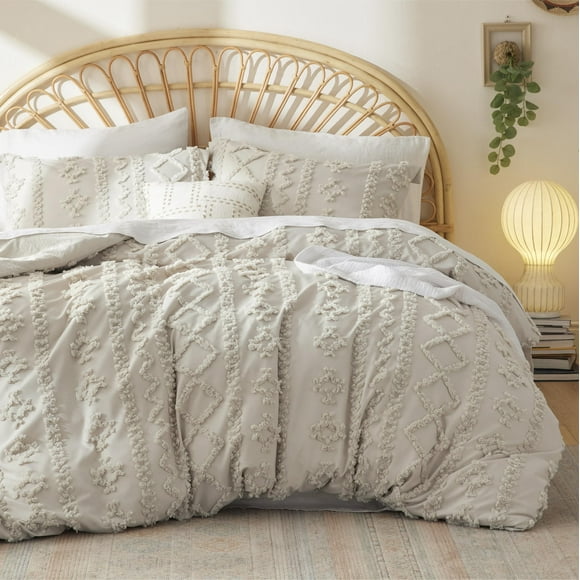 Juego de fundas de edredón Bedsure Boho Queen Size Lino 90x90