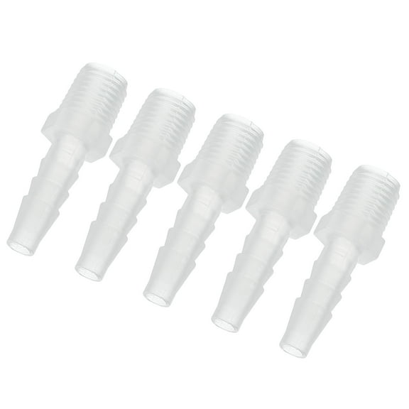 Uxcell 1/4" Barb x 1/4" G Male Connector, 5 Pcs Plastic Hose Barb Fitting Adapter