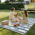 thumbnail image 5 of Fsddascl Navy Blue Anchor Nautical Outdoor Rug for Patio/Deck/Porch, Non-Slip Large Area Rug 6 x 9 Ft, Coastal Ocean Blue Striped Indoor Outdoor Rugs Washable Area Rugs, Camping Rug Carpet, 5 of 5