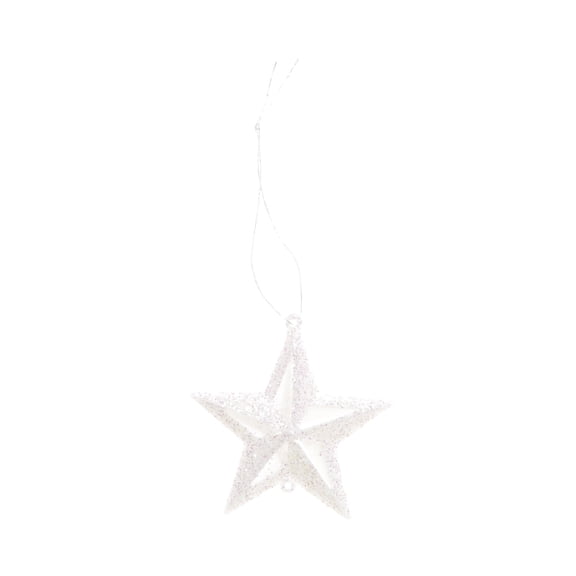 Darice 2469-32 12-Piece Star Glitter Ornament, 2-Inch, White