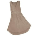 thumbnail image 1 of Robe Femme Été Robes Maxi pour Femmes Grande Taille Robe Sans Manches pour Femme Col en V Profond Robe d'Été Portefeuille Froncée Cocktail Fête Vêtements Femme Adulte Kaki Taille m, 1 of 6