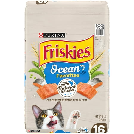 Friskies Dry Cat Food, Ocean Favorites With Natural Salmon, 16 lb. Bag