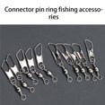 thumbnail image 3 of 10 Pièces Outil de Connecteur Pivotant de Pêche Acier Inoxydable Roulement Crochet de Poisson Outils à Enclencher Accessoire Connecter Composant B en Forme de 37mm, 3 of 8