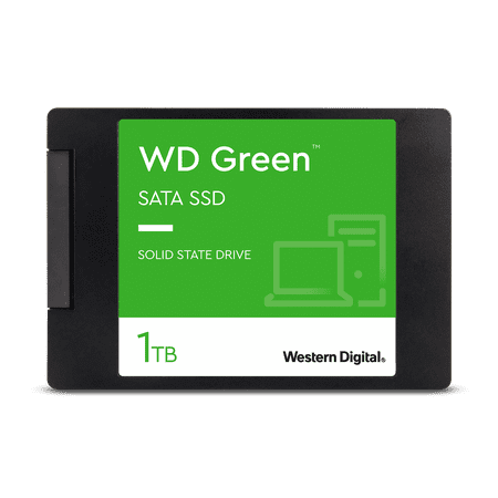 Western Digital 1TB WD Green SATA SSD, Internal 2.5''/7mm Cased Solid State Drive - WDS100T3G0A