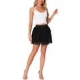 thumbnail image 2 of Falda Mini de Tul Abultada en Capas INSPIRE CHIC para Mujeres, Falda de Ballet Burbuja, Color Negro, 2 of 5