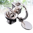 thumbnail image 4 of Toilet Keyring Metal Keychain Cool Car Keyring Handbag Pendant Decoration Creative Gift Keyfob (Silver), 4 of 6