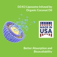 thumbnail image 5 of UpNourish Liposomal Vitamin D3 50000 IU (Vitamina D3 de 50000) with 1000 mcg Vitamin K, High Dose Vitamin D3 K2 Once Weekly Supplement, Vitamin D 50000 IU with K1, K2 MK-4 and MK-7, 120 Mini Softgels, 5 of 6