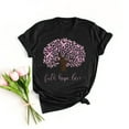 thumbnail image 2 of Hauts de Sensibilisation au Cancer du Sein pour Femmes Col Rond Manches Courtes Blouse Imprimé Graphique Lettre Tunique Décontractée d'Été, 2 of 4