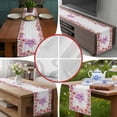 thumbnail image 6 of Burlap Table Runner 36 Inches Long, Mother's Day Colorful Flower Non-Slip Kitchen Table Runners for Dining Room Everyday Use Party Table Decorations Blossom Floral Wood Board, 6 of 9