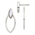 thumbnail image 3 of Sterling Silver Earring Jacket with Mother of Pearl Inlay Post Stud Earrings, 3 of 5