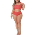 thumbnail image 1 of Bañador de dos piezas para mujer de tallas grandes Agnes Orinda, conjunto de bikini de cintura alta con control de abdomen 3X rojo, 1 of 8