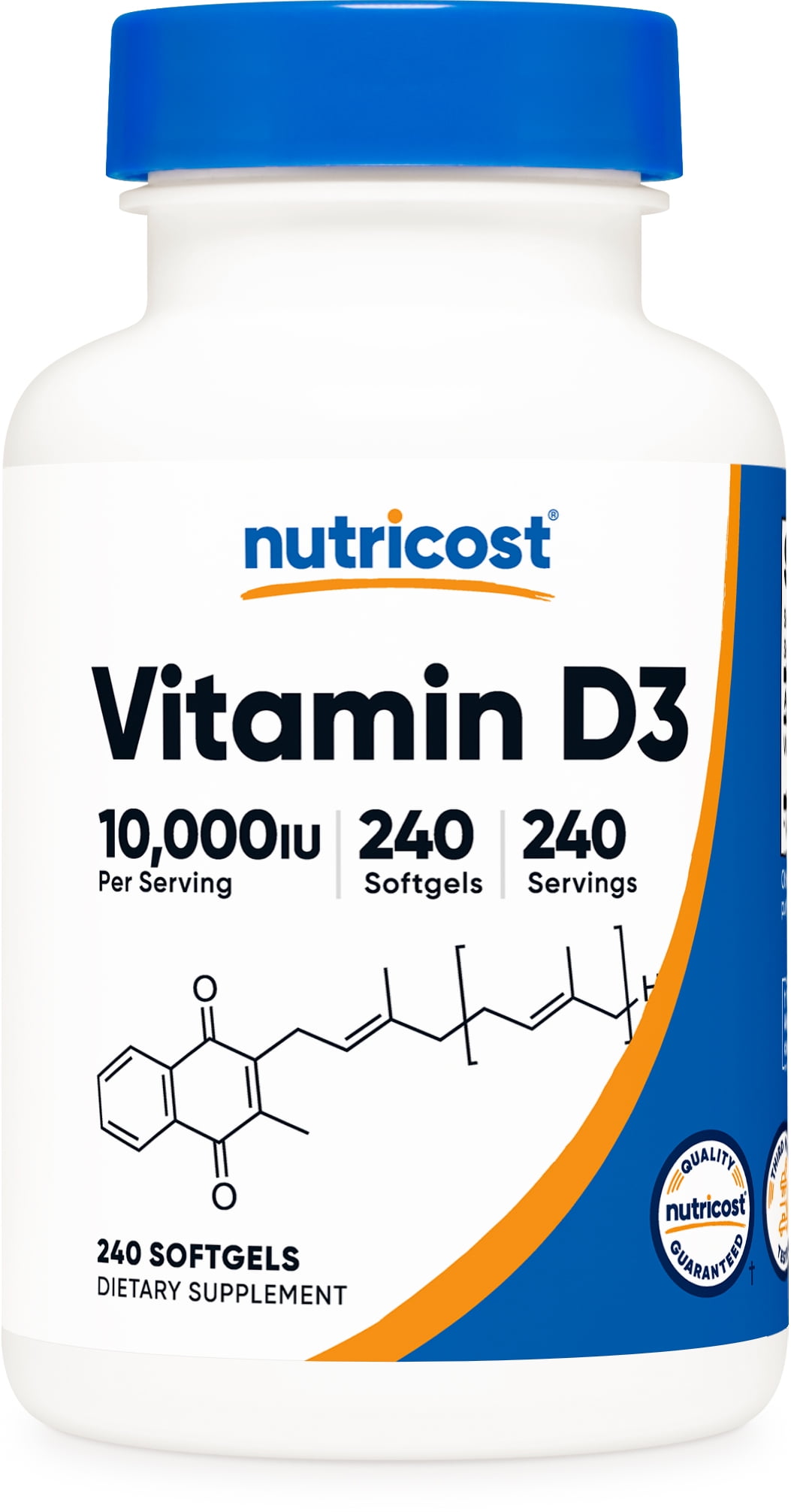 Nutricost Vitamin D3 10,000 IU, 240 Soft Gel Caps - Gluten Free, Non-GMO