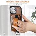 thumbnail image 5 of SaniMore Case for iPhone 14 Pro 6.1" 2022, Wristlet & Card Slot PU Leather Skin Wear-resistant Shockproof Anti-drop Metal Ring Business Shell For iPhone 14 Pro 6.1" 2022 Release, Brown, 5 of 9