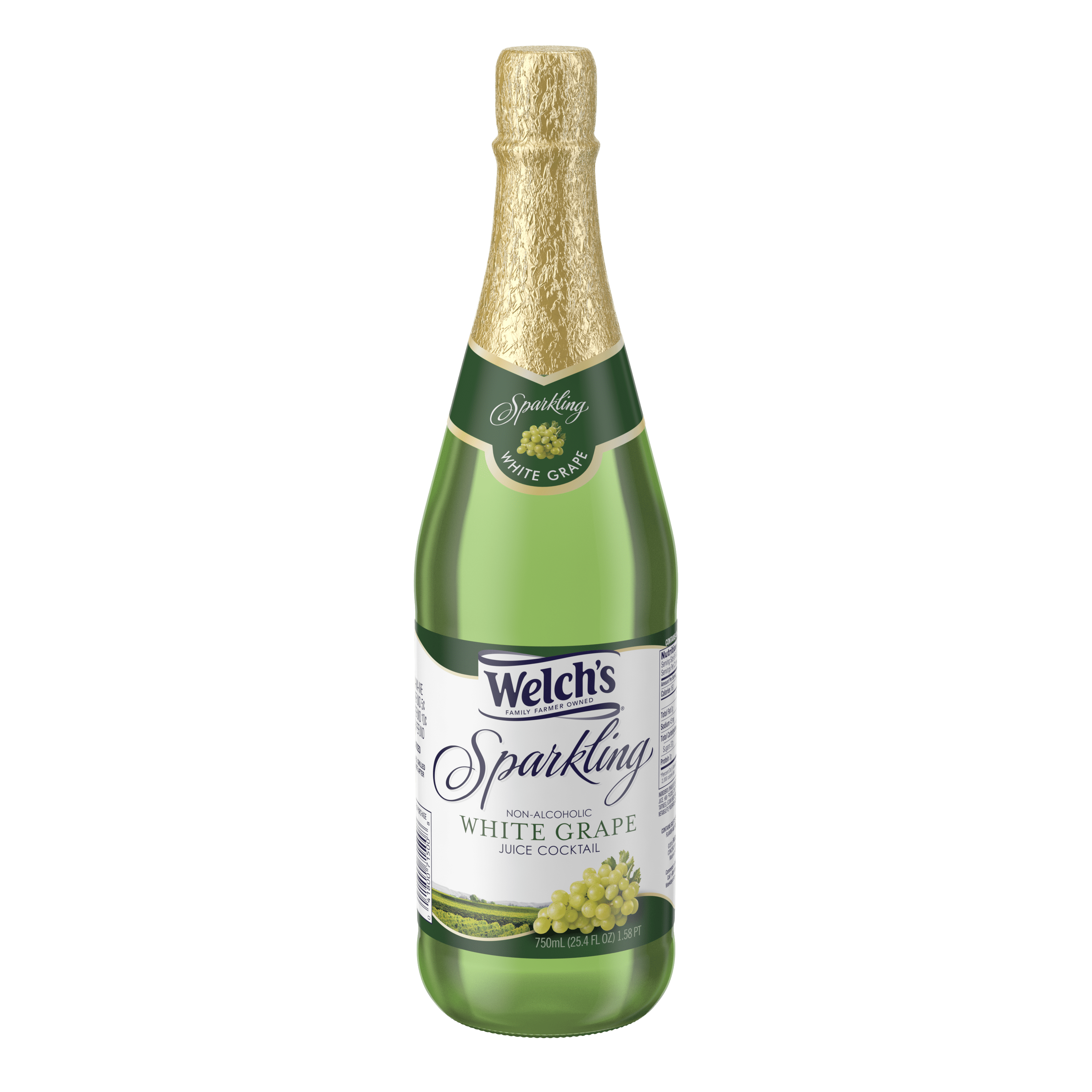 Welch's Non-Alcoholic Sparkling Juice Cocktail, White Grape, 25.4 fl oz Bottle
