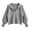 Grey, variant on Women's Sailor Collar Sweater Lapel V Neck Ribbed Knit Pullover Long Sleeve Lightweight Coastal Casual Top Khaki S