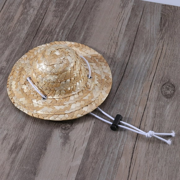 WHAMVOX Pet Headdress Pet Sombrero Straw Hat Multi Garden Style 1Set