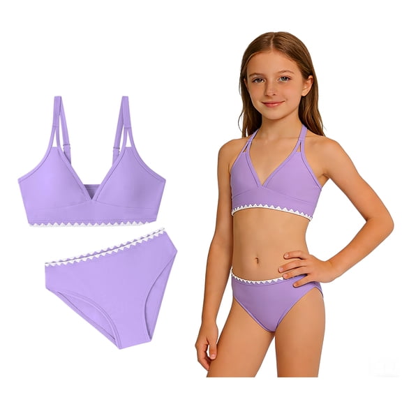 Girls Swim Suits Girls Two Pieces Swimsuit Quick Dry Summer Swimwear Bathing Suits 13-14 Years