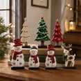 thumbnail image 6 of Darzheoy Christmas Signs, Wooden Set of 7 Snowman Reindeer Decor, Vintage Winter Tabletop Accent, Indoor Christmas Decor for Home Fireplace Mantel Shelf, 6 of 7