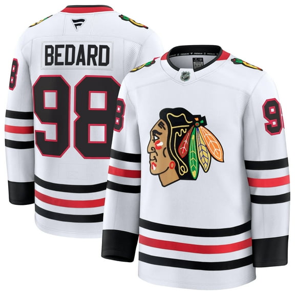 Men's Fanatics Connor Bedard White Chicago Blackhawks Away Premium Jersey
