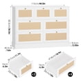 thumbnail image 4 of Homfa Rattan Dresser, White 7 Drawer Combo Double Dresser, Modern Wicker Chest for Bedroom, 4 of 7